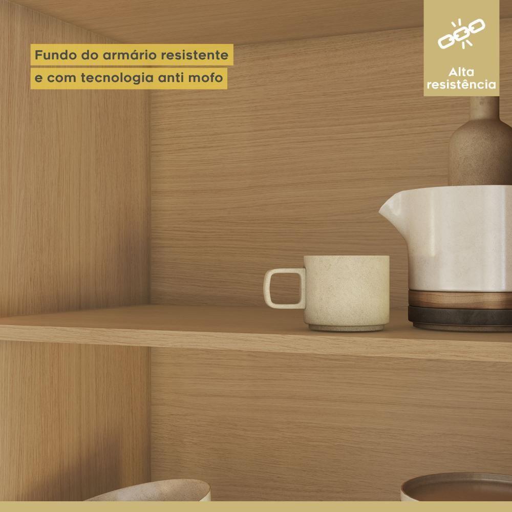 Armário Aéreo 2 Porta 100% Mdf 80cm Condessa Carvalho/greige Nesher Móveis - 6