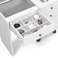 Penteadeira Camarim Com Espelho 5 Gavetas Luna Branco - Móveis Luapa - 3