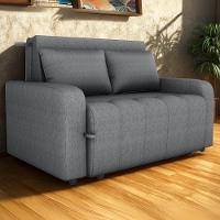 Sofa Cama 2 Lugares 138 Cm Amora Linho Vancouver Cinza Milani Store Cinza - 2