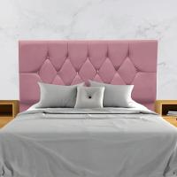 Cabeceira Estofada Cama Box King 195 Cm Geovana Suede Rose - 2