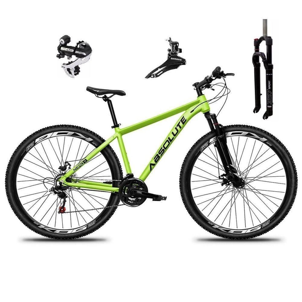 Bicicleta Aro 29 Absolute Nero 5 Câmbio Shimano 24v Acera K7 Garfo Trava Freio A Disco - Verde Tam.15 - 1