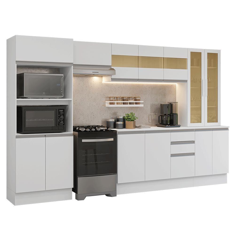 Armário De Cozinha Completa 100% Mdf 310 Cm Smart Madesa 04 Branco - 2