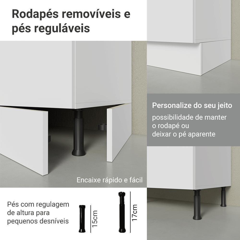 Armário De Cozinha Completa 100% Mdf 310 Cm Smart Madesa 04 Branco - 9