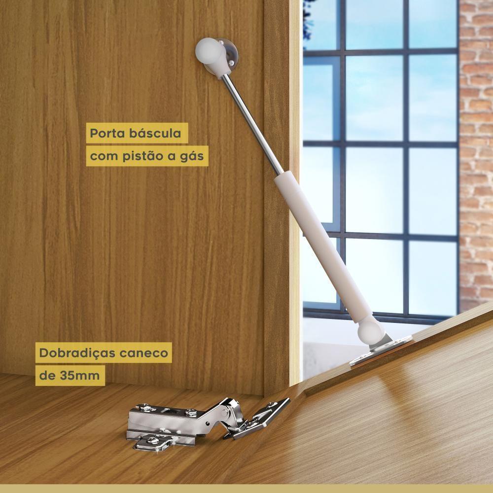 Balcão De Cozinha 1 Porta 2 Gavetas Com Caixa Organizadora 120cm Princesa Freijó/grafite Nesher Móveis - 7