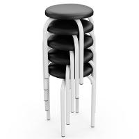 Mesa De Cozinha Bistrô Porto Branco 90cm Com 2 Banquetas Industriais Maviê Preto/branco - Mpozenato - 2