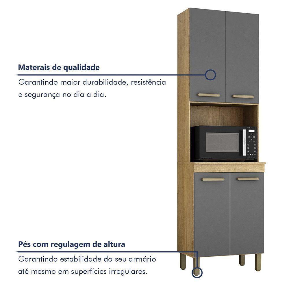 Paneleiro Com Nicho 4 Portas São Luis Valdemoveis Cinamomo/grafite - 2