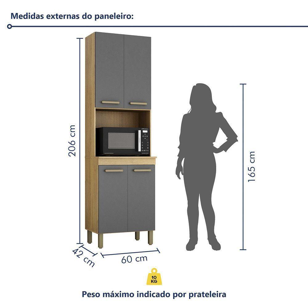 Paneleiro Com Nicho 4 Portas São Luis Valdemoveis Cinamomo/grafite - 5