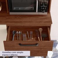 Cozinha Compacta Com Tampo 182 Cm Mega Nogueira Off White Cp Ripado Ktp - 7