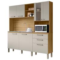 Cozinha Compacta 7 Portas 2 Gavetas 182 Cm Mega Freijo Soft Ktp - 1