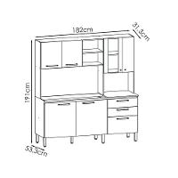 Cozinha Compacta 7 Portas 2 Gavetas 182 Cm Mega Freijo Soft Ktp - 3