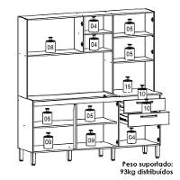 Cozinha Compacta 7 Portas 2 Gavetas 182 Cm Mega Freijo Soft Ktp