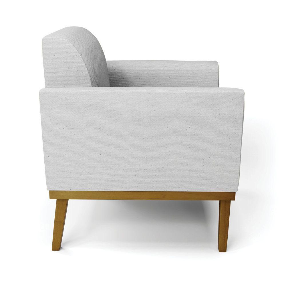 Sofá Namoradeira Base De Madeira Fixa Castanho Marisa Linho Cinza A05 D03 - D?rossi - 5