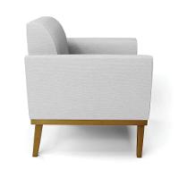 Sofá Namoradeira Base De Madeira Fixa Castanho Marisa Linho Cinza A05 D03 - D?rossi - 5