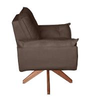 Poltrona/cadeira Decorativa Glamour Opala Com Base Giratória 30cm Em Madeira Marrom - 2