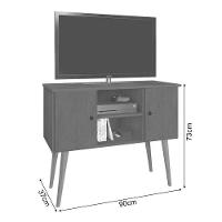 Estante Rack Viena Clássico 90cm Com Portas - Preto - 3