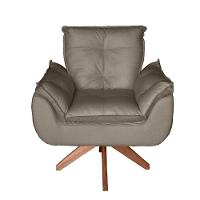 Poltrona/cadeira Decorativa Glamour Opala Com Base Giratória 30cm Em Madeira Capuccino - 2