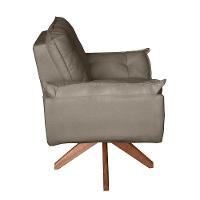 Poltrona/cadeira Decorativa Glamour Opala Com Base Giratória 30cm Em Madeira Capuccino - 3