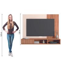 Painel Para TV Até 55 Polegadas Ripado Impressão 3D Com Nicho Madrid Madeirado/Off White Caemmun - 6