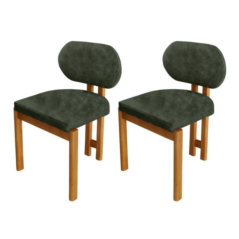 Conjunto Com 2 Cadeiras Madeira Nala Jade/Imbuia Nat. - 1