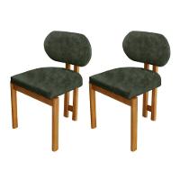 Conjunto Com 2 Cadeiras Madeira Nala Jade/Imbuia Nat. - 1