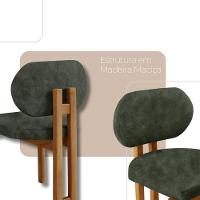 Conjunto Com 2 Cadeiras Madeira Nala Jade/Imbuia Nat. - 3