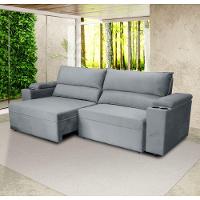 Sofá Somopar Acapulco Retrátil Reclinável 2m Veludo Cinza - 1