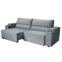 Sofá Somopar Acapulco Retrátil Reclinável 2m Veludo Cinza - 2