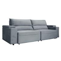 Sofá Somopar Acapulco Retrátil Reclinável 2m Veludo Cinza - 3