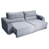 Sofá Somopar Acapulco Retrátil Reclinável 2m Veludo Cinza