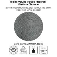 Sofa Cama 2 Lugares 138 Cm Amora Veludo Maserati Milani Store Chumbo - 6