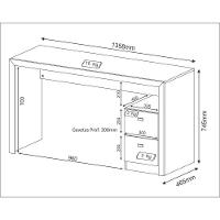 Escrivaninha Com 2 Gavetas Multimóveis Vcr25033 Branco Branco - 3