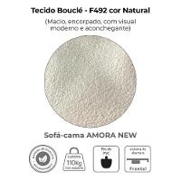 Sofa Cama 2 Lugares 138 Cm Amora Tecido Boucle F492 Milani Store Natural - 7