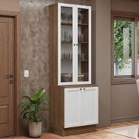 Kit Balcão + Cristaleira 70 Cm Vik Madesa 02 Rustic/branco - 1