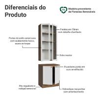 Kit Balcão + Cristaleira 70 Cm Vik Madesa 02 Rustic/branco