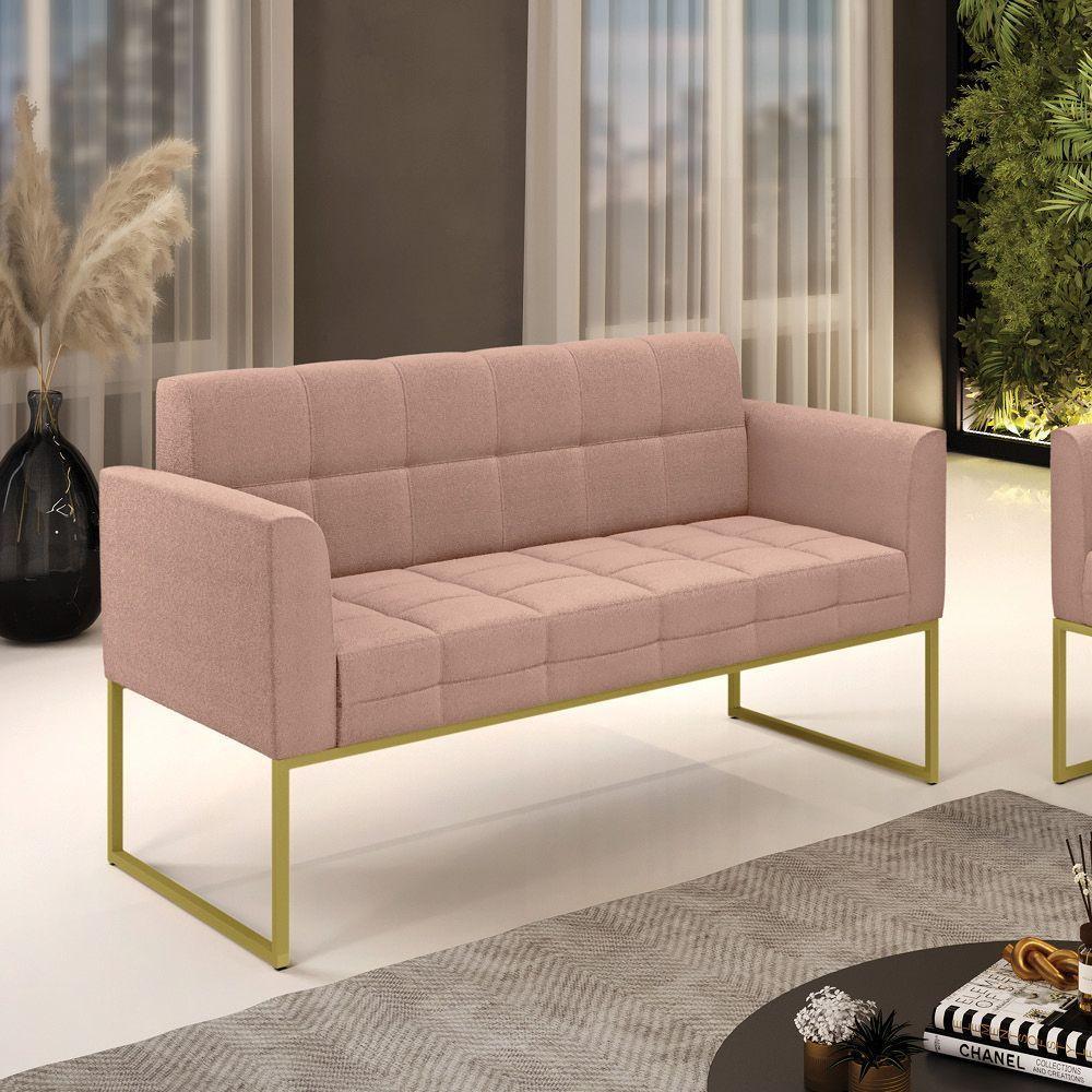 Namoradeira E Poltrona Industrial Dourado Elisa Bouclê D03 - D?rossi Cor Rose - 2