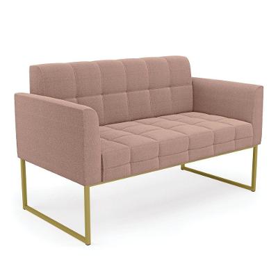 Sofá Poltrona Elisa Bouclê D03 Industrial Dourado Cor Rosê D'Rossi