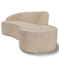 Sofá Living 2 Lugares 180cm Braço Esquerdo Mozart D06 Linho Bege Escuro - Mpozenato