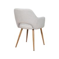 Kit 8 Cadeiras De Jantar Dakota Estrutura Aço Carbono Laminado Natural Com Estofado Linho Cru - 5