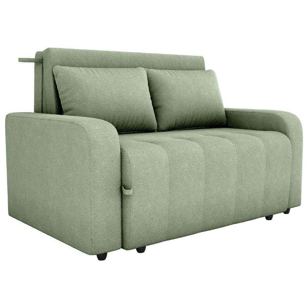 Sofa Cama 2 Lugares 138 Cm Amora Tecido Boucle F494 Milani Store Oliva - 1