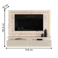 Bancada Suspensa Zara Com Prateleiras Calacata/off-white - 2