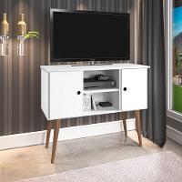 Rack Viena Para Tvs De Até 40 Polegadas Com Pés Em Madeira Maciça - 2 Portas - Branco - 1