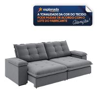 Sofá Retrátil E Reclinável Bipartido 2,50m 4 Lugares Fofão Slim Luizzi Chumbo - 5