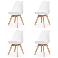 Conjunto Mesa De Jantar Sala Cozinha Elegante Eiffel 90cm Mdf Branca Com 04 Cadeiras Leda Elegance Branca - 5