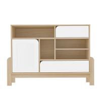 Buffet 1 Porta 2 Gavetas Nature Mdf Naturale E Branco 120cm - 1