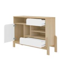 Buffet 1 Porta 2 Gavetas Nature Mdf Naturale E Branco 120cm - 2