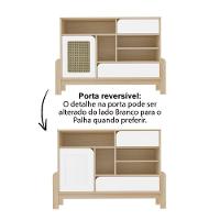 Buffet 1 Porta 2 Gavetas Nature Mdf Naturale E Branco 120cm - 3