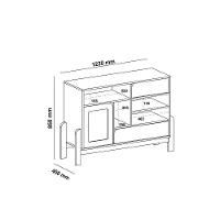 Buffet 1 Porta 2 Gavetas Nature Mdf Naturale E Branco 120cm