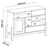 Buffet 1 Porta 2 Gavetas Nature Mdf Naturale E Branco 120cm - 7