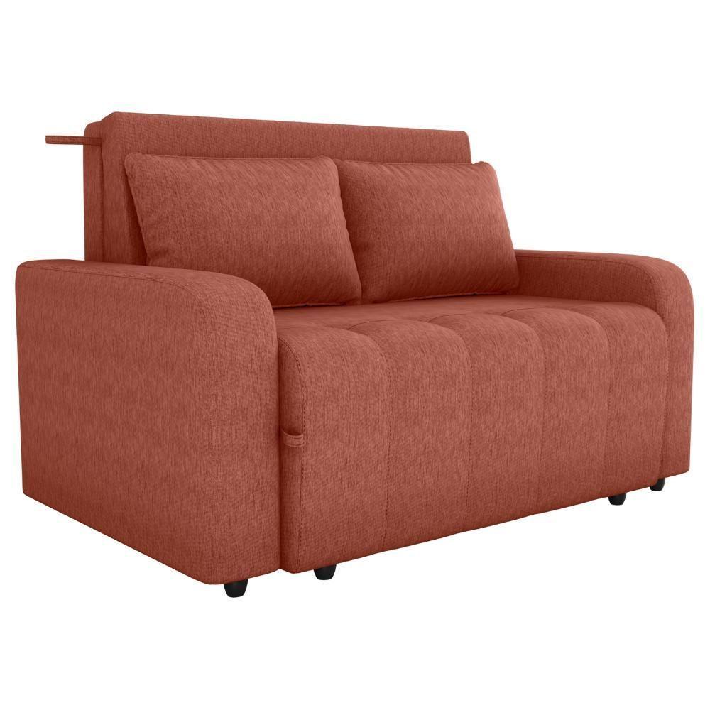 Sofa Cama 2 Lugares 138 Cm Amora Tecido Pompeia G500 Milani Store Terracota - 1