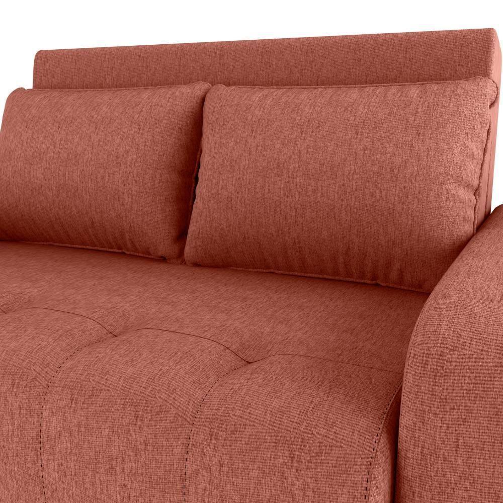 Sofa Cama 2 Lugares 138 Cm Amora Tecido Pompeia G500 Milani Store Terracota - 2